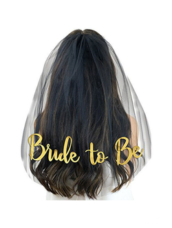 Фата " Bride to be", цвет: черный, надпись золото