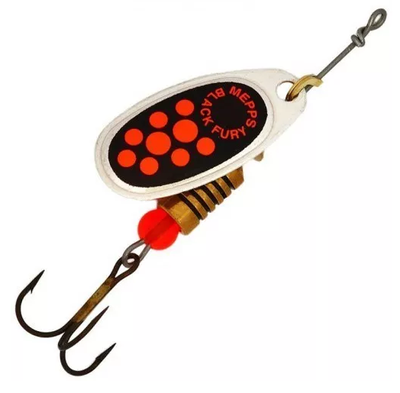 Блесна Mepps COMET BLACK FURY AG FLUO ORANGE №1  (3,5гр.) (флюоресц. яд.- оранж. точка) (в упаковке-3шт)