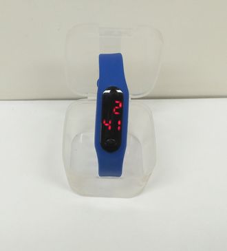Часы наручные электронные силиконовый браслет, синие (гарантия 14 дней)