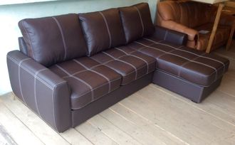 !!!!!!! НОВЫЙ !!!!!!   Угловой кожаный финский диван-кровать (выкатной) Модель &quot;TEXAS&quot;