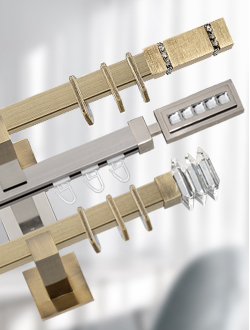 Металлические карнизы для штор "Квадро"