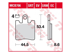 Тормозные колодки передние/задние TRW MCB706SV для Yamaha (Sinter Street SV)