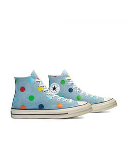 Кеды Converse X Golf Wang Polka Dot Chuck 70 голубые в горошек