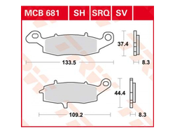 Тормозные колодки TRW MCB681SV для Kawasaki // Suzuki (Sinter Street SV)