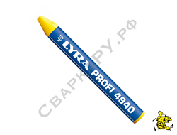 Мелок промышленный перманентный восковой LYRA 4940007 желтый ф9.5х90мм