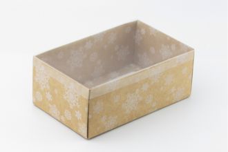 Коробка подарочная ВЫСОКАЯ 2П-В с Прозрачной крышкой (18*11* выс 7 см), Крафт снежинки