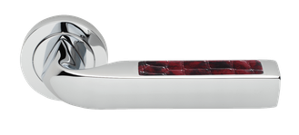 Дверные ручки Morelli Luxury "MATRIX-2" CRO/COCCODRILLO Цвет - Хром/вставка из натуральной кожи Дверные ручки Morelli Luxury "MATRIX-2" CRO/COCCODRILLO Цвет - Хром/вставка из натуральной кожи