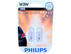 Лампа PHILIPS W3W 12V W2,1X9,5d BP в блистере к-кт 2 шт.