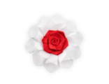 40 Цветок белый - красный, 7*7 см.