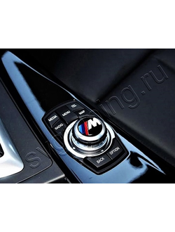 Эмблема на кнопку мультимедиа с логотипом М Style для BMW X6 E71, диаметр 30 мм, 1 шт