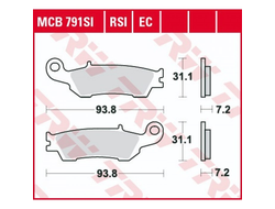 Тормозные колодки передние TRW MCB791SI для Yamaha (Sinter Offroad) 5MV-W0045-00-00, 5MV-W0045-01-00