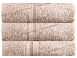 Светло-серое полотенце оптом махровое пр-во Байрамали (бордюр «косичка»)