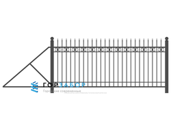 Откатные сварные ворота с элементами ковки KSZ15-26 с монтажом