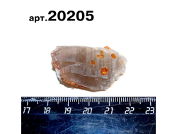 Раухтопаз натуральный (кристалл) с кристаллами граната спессартина арт.20205: 13,8г - 39*22*13мм