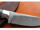 Нож Хантер шкуросъемный из дамаска, накладки микарта