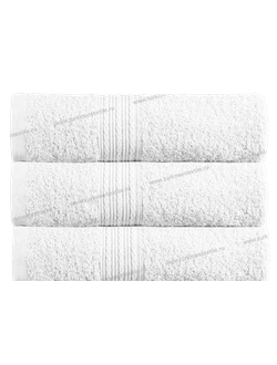 Белое полотенце махровое пр-во Байрамали оптом (бордюр «косичка»)