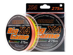 Шнур AKARA Big Game Multicolor 275 м, диаметр 0,30 - 0,40 мм