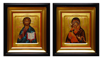 Образ Спасителя. Образ пресвятой Божией Матери “Владимирская”.  Формат икон: 17,5х21см.