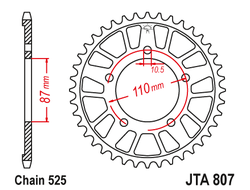 Звезда ведомая алюминиевая JT JTA807.45 (JTA807-45) (A807-45) для Suzuki Road
