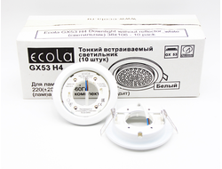 Светильник встраиваемый Ecola GX53 H4 Белый (упаковка 10шт) 38x106 FW5310ECB