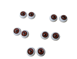 Глазки карие, форма круглая, размер 12 мм, цена за 1 пару