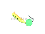 Мормышка вольфр. МАСТИВ Безнасадка 2,5 худож. (желт), неон шарик, 0,5гр. зеленый (уп-ка 10шт.) арт.312 зеленый