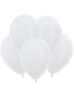 Воздушный шар с гелием "Белый металл" 30 см