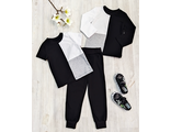 Арт: 3КУЛ/8 Комплект: штаны+2 футболки(кулир).Цвет:черн/бел/серый.Размер с 86-152