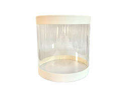 Коробка для торта прозрачная / тубус, диаметр 160 * высота 160 мм, БЕЛАЯ (022560)