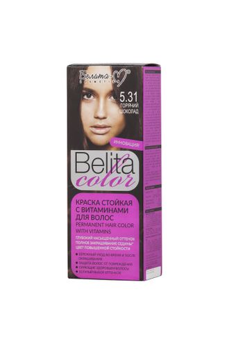 Краска стойкая с витаминами для волос серии "Belita сolor" № 5.31 Горячий шоколад