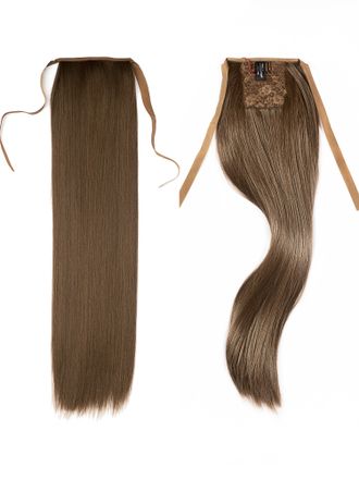 Шиньон-хвост на ленте из искусственных волос (прямой) 60 см Тон 8