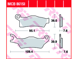 Тормозные колодки TRW MCB861SI (FA617) для BRP Can-Am G2 Outlander/Renegade (передние правые, задние) (705601014, 715900249)