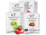 BIOAQUA Маска-салфетка для лица с Комплексом Витаминов V7 Toning Youth Mask, Омолаживающая в ассортименте 1 шт. 789255