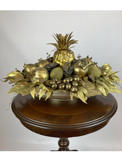 Золотой декор киви, ананас, гранат