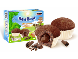 Маффины со вкусом шоколада и начинкой со вкусом шоколада «Ben Beni»