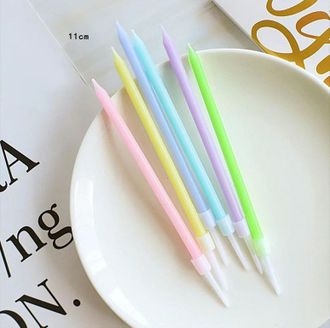 Свечи в торт Цветные, 11 см (набор 6 штук)