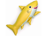 Шар (39&#039;&#039;/99 см) Фигура, Счастливая акула, Желтый, 1 шт.