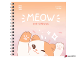 Скетчбук 60л., 150*150 MESHU &quot;Meow&quot;, на гребне, выб. лак, soft-touch, 120г/м2. MS_53039