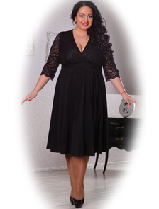 Вечернее нарядное платье арт. 044001 (Цвет черный) Размеры 50-74