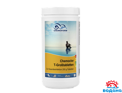 Кемохлор-Т медленнорастворимый стабилизированный хлор 90% в таблетках 200гр.,  1 кг