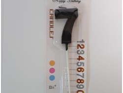 Свеча в торт на шпажке, ЧЕРНАЯ, цифра 7