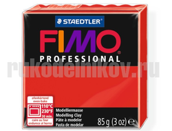 полимерная глина Fimo Professional, цвет-чисто-красный(8004-200), вес-85 гр