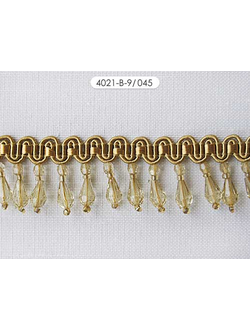 Арт. 4021-B-9 . Бахрома стеклярусная на сутажной основе, 3,5 см