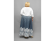 Женственная летняя юбка Большого размера Арт. 5141 (Цвет джинсовый синий) Размеры 58-84