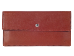 EZcase - Кожаный длинный (большой) кошелек "Flat" коричневый. Мужские и женские. Кожа