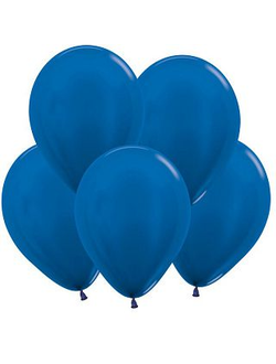Воздушный шар с гелием "Синий металл" 30 см