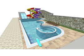 Предпроектное эскизное предложение частного бассейна с элементами аквапарка