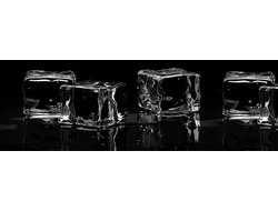 МДФ 083 Кубики льда на черном - фартук на кухню