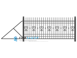 Экономичный вариант откатные сварные ворота с элементами ковки KSZ15-33 купить по цене завода