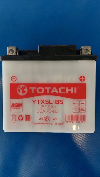 Cухозаряженный аккумулятор TOTACHI MOTO YTX5L-BS 5 а/ч L AGM